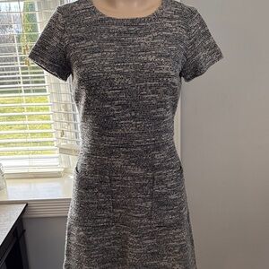 Women's Black and Gray Dress with Pockets